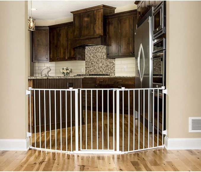 Regalo 76 Inch Super Wide Configurable Baby Gate, Includes 4 Pack of Wall Mounts and Hardware