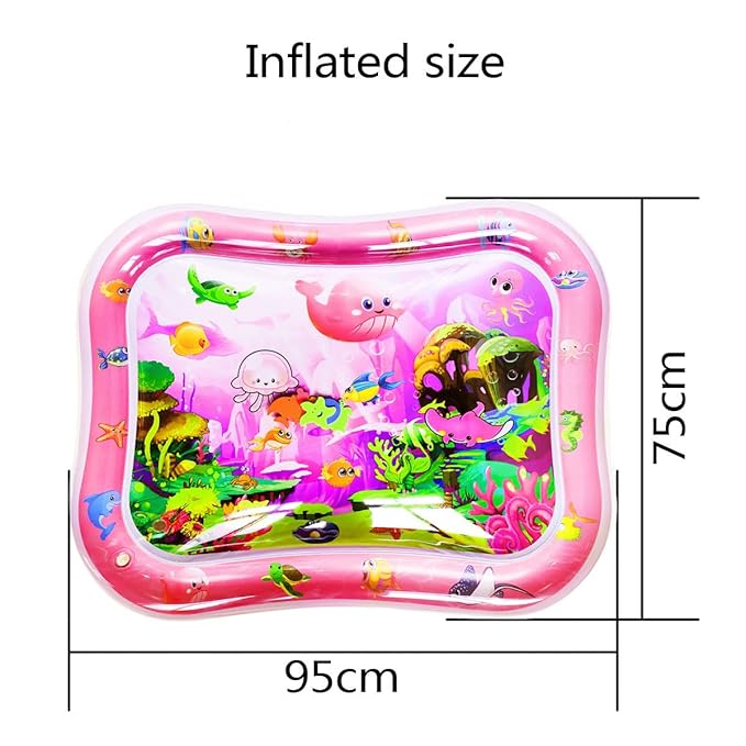 ZHUYNXIR Extra Big Infant Toys, Tummy time mats,Tummy time Toys, Baby Pink Water Play mat, Fun Early Development Activity Play Center for Newborn, Pink 39.5x31.5 in.