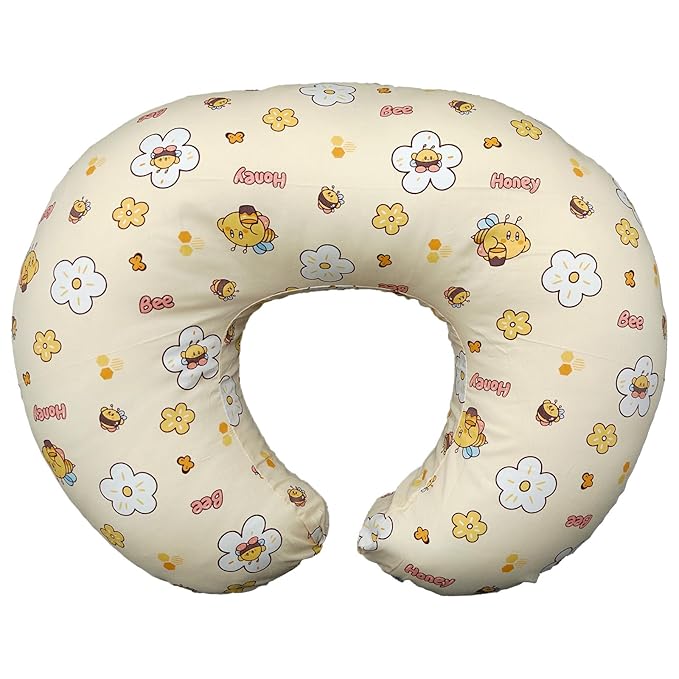 Nursing Pillow, Breastfeeding Pillow with Removable Cover, Ergonomic Breast Feeding Pillow, Baby Feeding Support Cushion for Mom Easier Breastfeeding- Original Size/Honey Bee