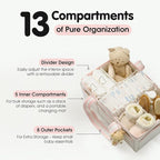 PeraBella XL Diaper Caddy Organizer With Handle, Baby Shower Gifts Basket Bag, Registry Search Must Haves Items, Newborn Girl Boy Nursery Storage Organizer, Baby Bag Essentials, Car Diaper Caddy Cart