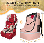 Car Seat Travel Bag for Airplane,Infant Seat Travel Bag with Shoulder Strap,Padded Car Seats Backpack with Reflective Stripes,Large Carseat Carrier Bag Travel Car Seat Cover,Flesh Pink
