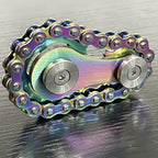 Sprocket Fidgets Chain Stainless Steel Fidget Cube Gears Linkage Bike Chain Novelty Fidget Block Kinetic Desk Toy Metal EDC Focus Meditation Break Bad Habits ADHD (Rainbow)