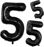 GOER Black Foil Balloons Number 5,Huge Number Balloons for 5th 15th 25th 35th 45th Birthday Party Supplies Anniversary Decorations (3 pcs,42 inch,32 inch,16inch)