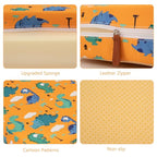 Toddler Booster Seat for Dining Table Kitchen Chair, Stronger Support Double Safe Straps Portable Booster Seat Dining Toddler, High Cushion for Travel Home with Non-Slip Bottom (Orange)