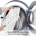 Nursing Pillow, Breast Feeding Pillows for Mom, Pink Calf Soft Cover with Breathable Filling, Feeding Support Pillow for 0-12 Months, Multifunctional Support Cushion for Travel (Cute Calf)