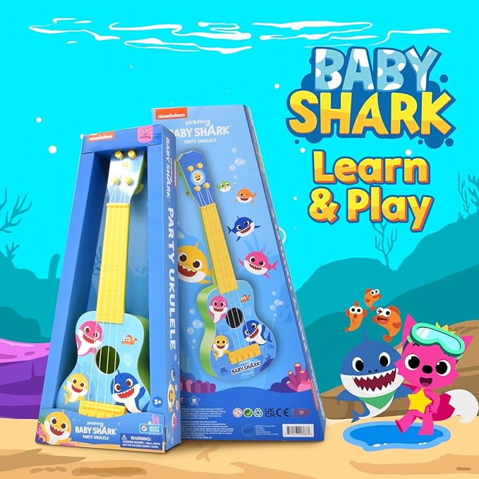 Baby Shark Kids Ukulele Musical Toys for Toddlers Party Guitar Ukulele Gift Play Instrument for Kids Boys Girls My First Musical Toy for Children