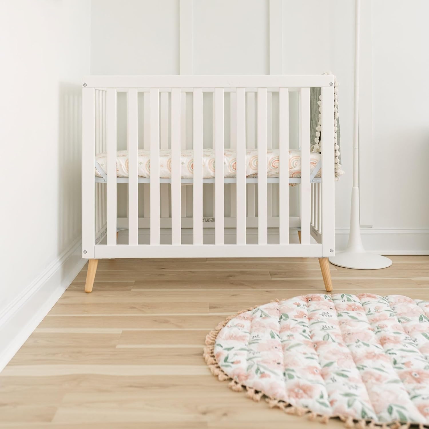 Crane Baby 100% Cotton Breathable Fitted Baby and Toddler Sheet for Standard Mattress (28 X 52), Machine Washable Crib Boho Rainbow Boho Rainbow