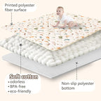 Baby Play Mats for Floor, 71”x59” Upgraded Thickness & Larger Super Soft Playmat for Babies and Toddlers, Foldable Washable, Upgrade Anti-Slip Crawling Mat for Playpen(Boho Color Blocks)