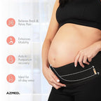 AZMED Maternity Belt Back Support - Adjustable Abdominal Binder for Pregnancy - Belly Band for Pelvic, Waist & Lower Back Comfort - Fits Up to 46 Inches - Black