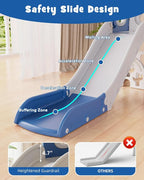 YUFU Toddler Slide Set, 11 in 1 Kids Slide for Toddlers 1-3, Toddler Playset with Climbing Bridge, Golf Set, Basketball Hoop, Indoor Outdoor Playground (Blue)