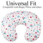 Nursing Pillow Cover Set 3 Pack Nursing Pillow Slipcovers for Moms Breastfeeding Moms, Ultra-Soft Stretchy Fit Standard Nursing Pillows Floral,Grey Rabbit & Pink