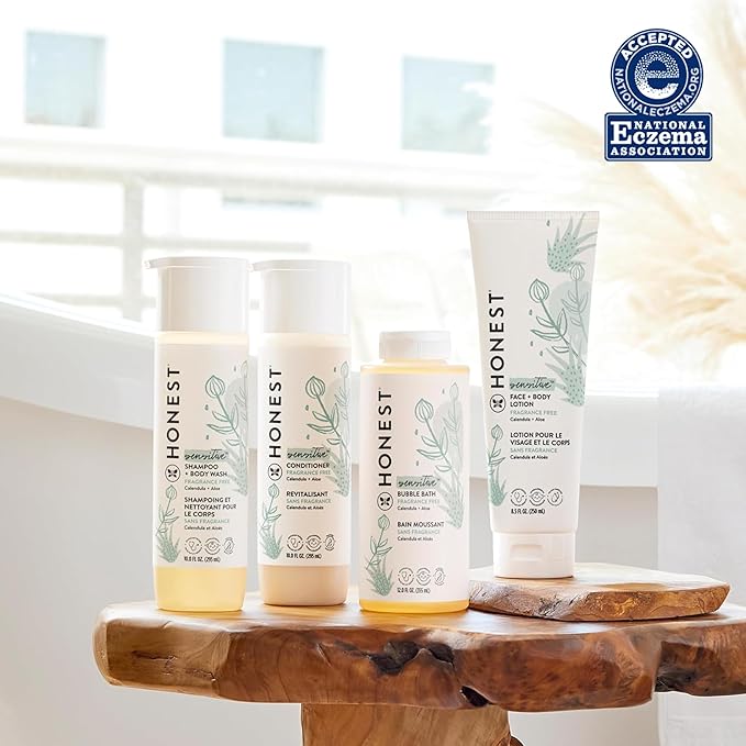 The Honest Company 2-in-1 Cleansing Shampoo and Body Wash for Sensitive Skin Gentle Tear-Free Hypoallergenic Baby with Naturally Derived Ingredients Fragrance-Free 10 fl oz