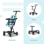 Dream On Me Lightweight and Compact Coast Rider Stroller with One Hand Easy Fold, Adjustable Handles and Soft Ride Wheels, Sky Blue