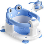 Baby Bath Seat for Babies 6 Months & Up - Toddler Bath Seats for Baby Sitting Up with 4 Suction Cups & Soft Cushion, Non-Slip Infants Shower Bathtub Chair for Newborn Boys, Blue