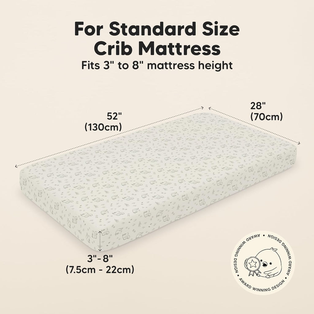 KeaBabies 2-Pack Baby Crib Sheets for Boys, Girls - 52x28 Viscose Derived from Bamboo Toddler Bed Sheets Neutral, Fitted Crib Mattress Cover for Standard Baby Bedding, Soft & Cozy (Pine Grove)