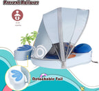 Mambo Baby Floats with Canopy &Tail, Non-Inflatable Baby Swim Float for Pool Add Tail Avoid Flip Swim Trainer Infant Floats for Toddler Boys Girls(B53039WI0009-BB09)