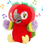 Cuteoy Talking Parrot Repeat What You Say Musical Stuffed Animal Shaking Singing Plush Toy Electric Interactive Animated Plushies for Kids Girls Boys Birthday