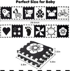 URMYWO Black and White Tummy Time High Contrast Newborn Toys 0-3 Months, Soft Baby Book, Visual Stimulation Montessori Sensory Infant Toys 0-6-12 Months, Shower Gift for Boys Girls