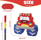 WERNNSAI Truck Piñata - Monster Truck Piñata Bundle with Blindfold and Bat for Boys Kids Piñata Theme Party Decoration Supplies Cool Car Piñata for Birthday Party Carnival Celebration Game