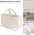 Diaper Caddy Organizer Cotton Rope Baby Basket Nursery Storage and Portable Tote Bag for Car Ideal Baby Shower Gifts and Registry Must-Have for Newborn Essentials Large striped