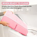 Baby Bath Kneeler and Elbow Rest Pad Set, Non-Slip Painless Thick Kneeling Pad - Foam Kneeling Pad for Bathing Babies - Knee Saver & Arm Support with 4 Pockets Toy Organizer (Large, Baby Pink)