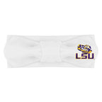 Creative Knitwear LSU Tigers Infant Girls White Solid Hair Knot Headband Embroidered Logo - Size Newborn - 4T