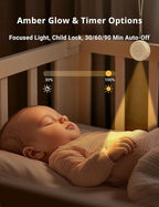 FOXFINE White Noise Machine, Portable Sound Machine with 36 Soothing Sounds, Focused Light, Timer, for Sleeping, Baby, Adults, Home & Travel, Gray