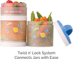 Whiskware Stackable Snack Containers for Kids and Toddlers, 3 Stackable Snack Cups for School and Travel, Our Solar System(Pack of 1)