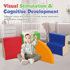 4-Piece Soft PU Leather Toddlers Climbing Toys, Foam Climbing Blocks for Toddlers, Baby Play Set Foam Climb Structures for Toddler 3+, Indoor Crawl Activity Play Gym