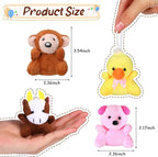 Zhanmai 100 Pcs Mini Plush Stuffed Animal Bulk Small Animal Toys Keychain Party Favors Easter Egg Stuff for Kids Birthday Valentine Carnival Classroom Prizes Gift Goodie Bag Filler(Cute Style)