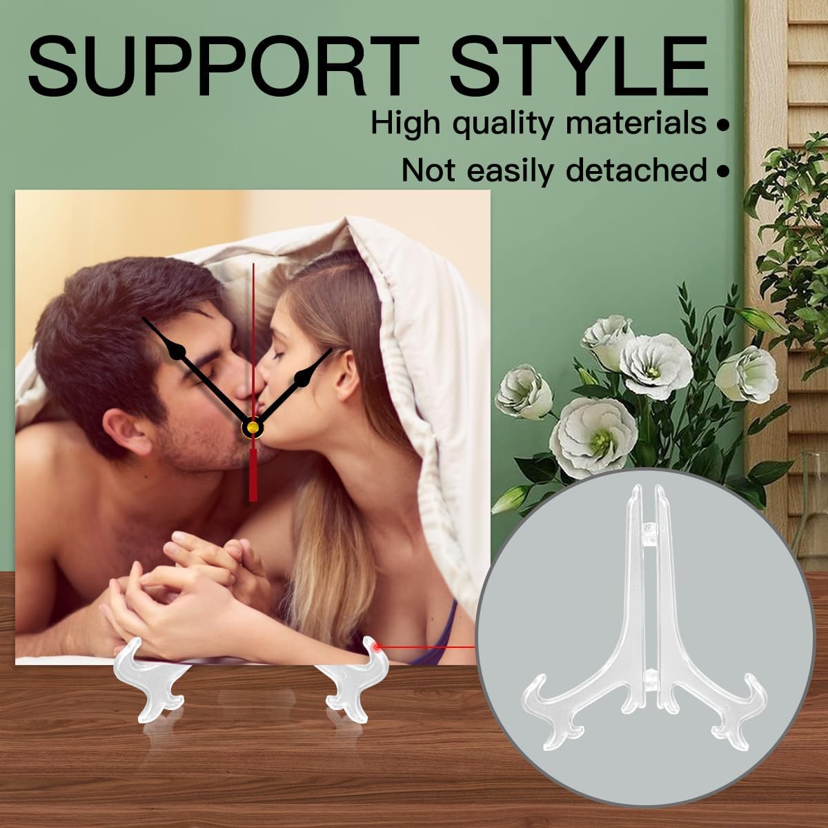 Generic Custom Clocks for Walls Personalized Clocks with Photo Text Logo That PVC Customized Round Silent Clock for Living Room Family Friends Gifts, 10inch-25cm