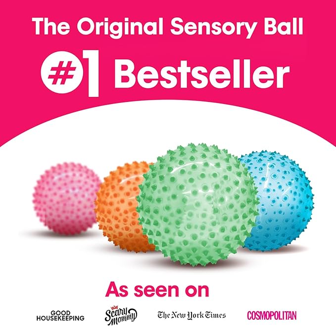 Edushape Original Sensory Ball for Baby - 7" Deflated with Pump, Transparent Green, Enhances Gross Motor Skills for Kids 6 Months & Up