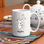 Goat Coffee Mug Gift, Personalized Name Goat Lover Ceramic Coffee Cup 11 Oz 15 Oz, Customized Goats Tea Mug Gift for Birthday/Christmas/Special Day/Holiday, Funny Animal Goats White Accent Cup