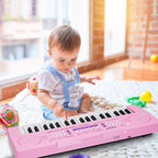 Raimy 37 Keys Keyboard Piano for Kids, Portable Keyboard Piano Early Learning Educational Electronic Musical Instrument Toys Gifts for 3 4 5 6 7 8 9 Year Old Boys and Girls (Pink)