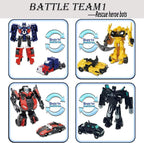 8 Pcs Mini Car Robot Toys, 3.5-inch Small Hero Action Figures, Birthday Favors Toys for Kids Age 5 and up.