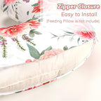 Pea Pod Nursing Pillow Cover Soft & Stretchy Removable Slipcover for Breastfeeding Pillows, Comfortable Nursing Pillow Case for Newborn, Snug Fit, Washable Feeding Pillow Slipcovers in Stylish Floral