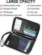 Leather RFID Blocking Passport Holder Travel Wallet, Passport Cover/Travel Wallet for Women/Men with