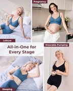 Momcozy CoolFit Nursing Bras for Breastfeeding, Ultra Stretch Seamless Jelly Strip Maternity Bra, Cooling Wireless