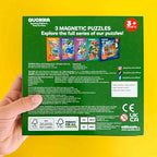 QUOKKA Travel Magnetic Puzzles for Toddlers 3 – 30+Pcs Dino Game with Extra-Long Play Book – Fun Travel Game Toy for Kids Ages 3-5 – Strong Magnets for Car Activities – Fun Toddler Puzzle Ages 3-4