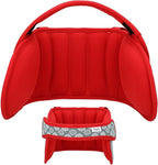 NAPUP Adjustable Carseat Head Support for Sleeping Kids & Toddlers - Safe, Comfortable & Breathable (Red)