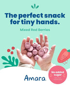 Amara Smoothie Melts - Mixed Red Berries - Baby Snacks Made With Fruits and Vegetables - Healthy Toddler Snacks For Your Kids Lunch Box - Organic Plant Based Yogurt Melts - 6 Resealable Bags