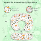 Nursing Pillow Covers – Soft Breathable Cotton, Fits Standard Breastfeeding Pillows, Washable & Hypoallergenic for Newborn Baby Girls & Boys,Cover Only (1 Pcs, Fox)