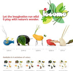 Taksa Toys Locomo Family Resources for Learning, Natural Wooden Animal Figures for Outdoor-Loving Kids Ages 3 4 5 6 7+ Year Old, Boys Girls Creativity, Wood Toys, Montessori Waldorf Toys (Set of 5)