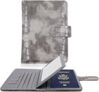 Melsbrinna Rfid Passport Holder for Travel women/Men, Cute Passport Wallet Rfid Blocking Card Slots, Rfid Passport Cover/CaseTravel Wallet, Passport Book Holder (1, Grey)