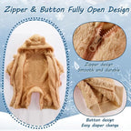 Newborn Baby Bear Outfit Suit Girls Boys Fleece Jumpsuit Romper Hooded Winter Snowsuit Clothes