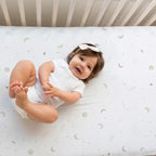 Crib Sheets Neutral - Fitted Baby Crib Sheets Bed for Girl Boy - 2 Pack Standard & Toddler Mattress (Galaxy, Moon, and Stars) - Buttery Soft Organic Cotton Blend