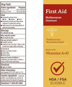 A+D First Aid Multipurpose Healing Ointment - Moisturizing Skin Protectant for Dry Cracked Heels, Elbows, Hands and Lips - Protects Minor Cuts, Burns, & Scrapes – 4 oz Tube