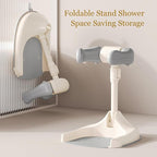 Baby Shower Stand, Ergonomic Baby Standing Bath Support with Anti-Slip Base, Adjustable Toddler Shower Stand with Backrest Foldable Bath Tower Shower for Toddlers