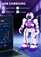 Robot Toys for Kids,Programmable Remote Control Smart Walking Dancing Robot Toy with Gesture & Sensing for Age 4 5 6 7 8 9 10 Year Old Boys for Birthday Present,Purple
