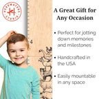 Wooden Growth Chart – Kids Height Chart, Wall Measurement for Kids, Height Chart for Wall, Growth Ruler for Children – Farm Animals, Natural - 63" x 6.7"